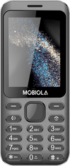 Mobiola MB 3200i, kovový tlačítkový mobilní telefon, 2 SIM, MMS, 2,8" displej, šedý