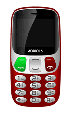 Mobiola MB800 Senior, jednoduchý mobilní telefon pro seniory, SOS tlačítko, nabíjecí stojánek, 2 SIM, výkonná baterie, červený
