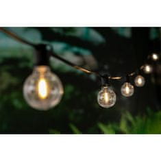 Solární zahradní svítidlo LED světelný řetěz 15,17m GIRLANDA CALLIS s 30x LED dekorativní koule 3000K + DÁLKOVÉ OVLÁDÁNÍ