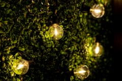 Solární zahradní svítidlo LED světelný řetěz 15,17m GIRLANDA CALLIS s 30x LED dekorativní koule 3000K + DÁLKOVÉ OVLÁDÁNÍ