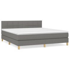 Vidaxl Box spring postel s matrací tmavě šedá 180x200 cm textil