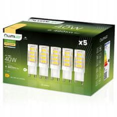 LUMILED 5x LED žárovka G9 CAPSULE 5W = 40W 460lm 3000K Teplá bílá 360°