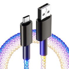 MXM Nabíjecí a synchronizační USB / USB-C kabel s podsvícením, 1 metr
