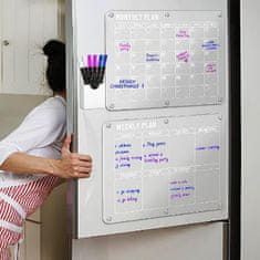 Magnetický kalendář se suchou stíratelnou tabulí na lednici | REUSABLEPLAN