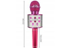 WSTER WS-858 Karaoke bluetooth mikrofon tmavě růžový