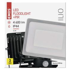 Emos LED reflektor ILIO s pohybovým čidlem, 51 W, černý, neutrální bílá