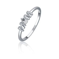 JVD Krásný stříbrný prsten se zirkonem MOM SVLR0984X61BI (Obvod 54 mm)