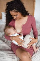 milk & love Těhotenské a kojící šaty žebrované Tummy tmavě růžová L Růžová