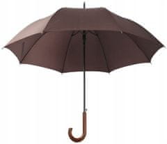 Galicja Deštník dlouhý poloautomatický skládací 83 cm hnědý