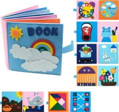 JOJOY® 3D Montessori Interaktivní kniha pro děti, Senzorická Látková kniha | FIRSTBOOK