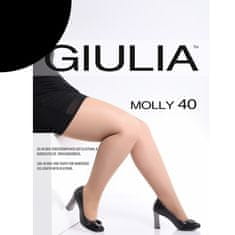 Giulia - nadměrné dámské elastické zkrácené punčocháče s klínem MOLLY 40 DEN, černá, 3XL