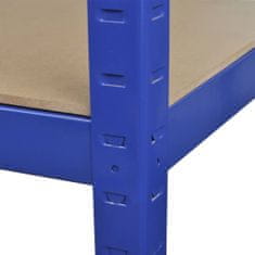 shumee Ocelový regál vhodný na ukládání nářadí 90 x 40 x 180 cm - modrý
