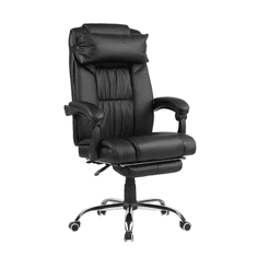 Beliani Kancelářská židle z černé ekokůže LUXURY