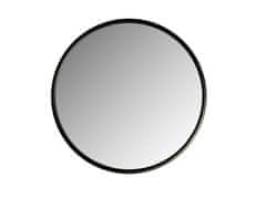 BLACK Kulaté nástěnné zrcadlo v černém rámu, 50 cm