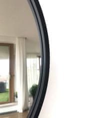 BLACK Kulaté nástěnné zrcadlo v černém rámu, 50 cm
