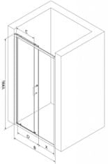 Mexen Apia posuvné sprchové dveře 100, transparent, chrom (845-100-000-01-00)