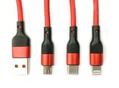 MXM 3v1 USB kabel s microUSB, Type-c a Lightning konektorem, 1.25 metrů
